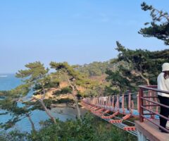 イルサンビーチ 中華料理ディナー 大王岩公園吊り橋 カフェ  蔚山タワーで夜景 – 韓国 蔚山・慶州旅行④